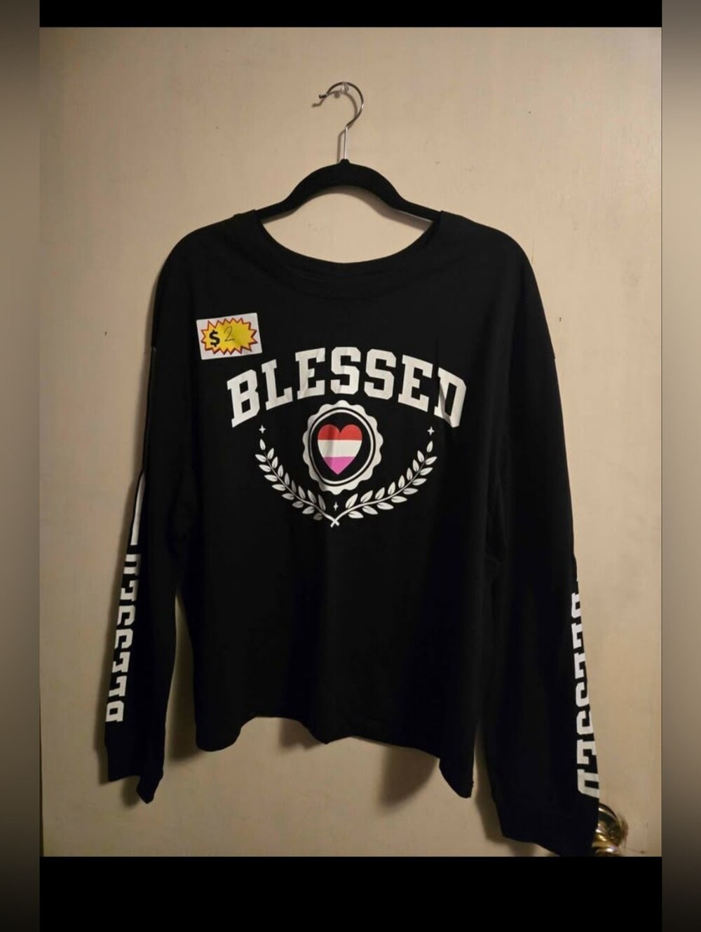 Black 'Blessed' Long Sleeve Shirt